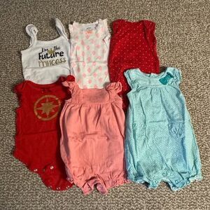 6-Piece Baby Girl Summer Clothing Bundle (0-3 and 3 Months) – Starter Wardrobe